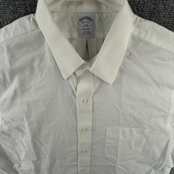 Brooks Brothers Regent 16.5 36/37 Non-Iron Cotton White Button Up Long Sleeve - Picture 1 of 16